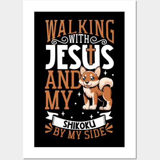 Jesus and dog - Shikoku Inu Posters and Art